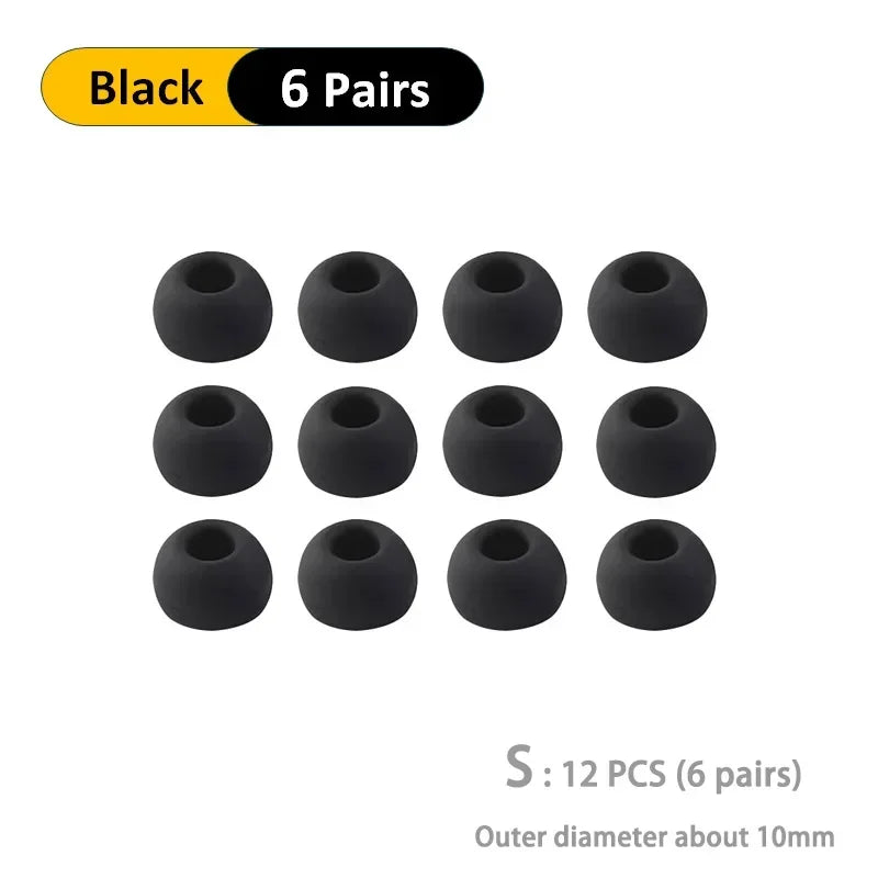6 Pairs(S/M/L)Soft Silicone Replacement Eartips Earbuds Cushions Ear Pads Covers for In-Ear Headphones Earphones Accessories