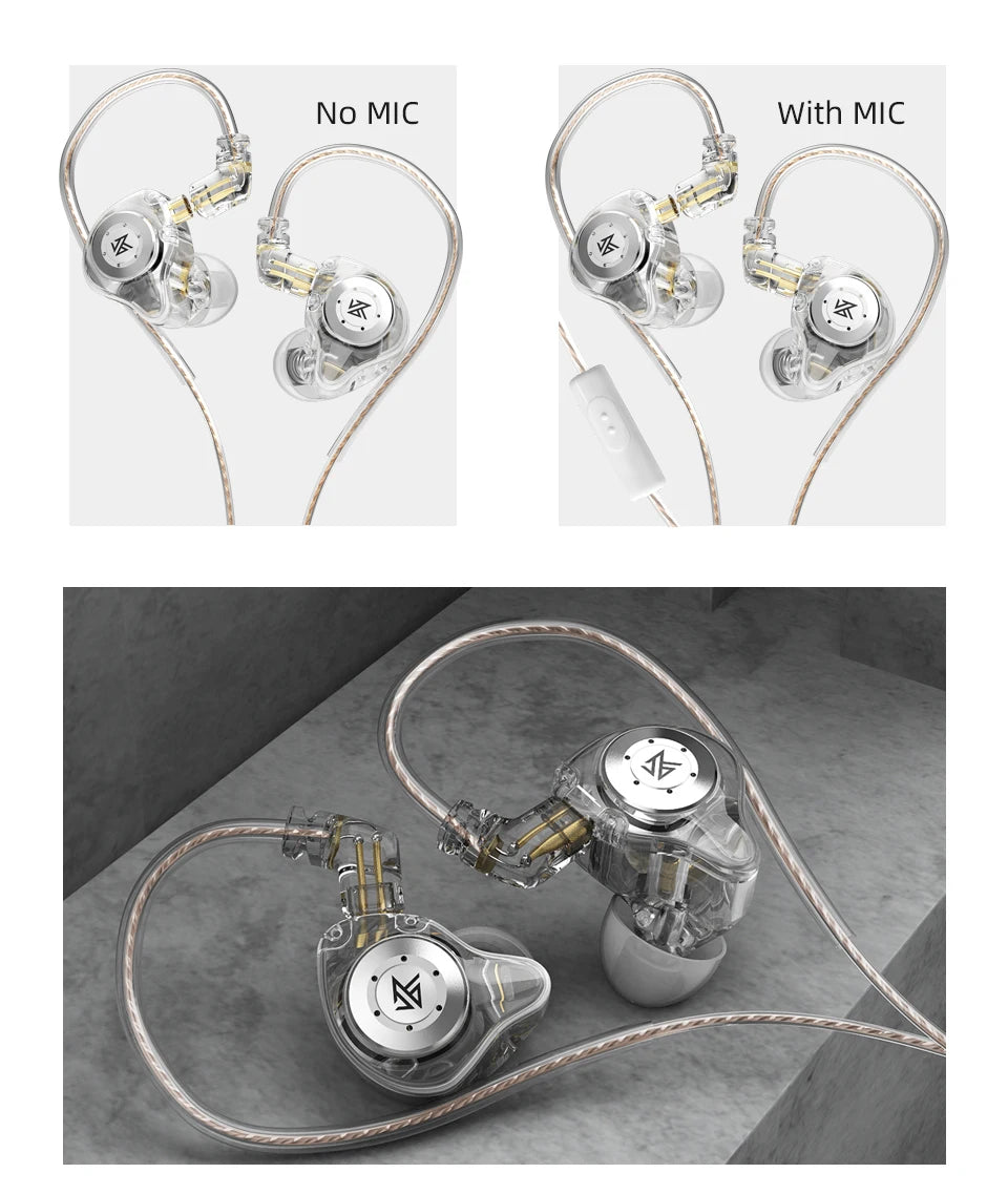 KZ EDX PRO Headphone Metal Wired Earphone HiFi Bass Music DJ Earbuds In Ear Monitor Game Headset With Microphone Audifonos