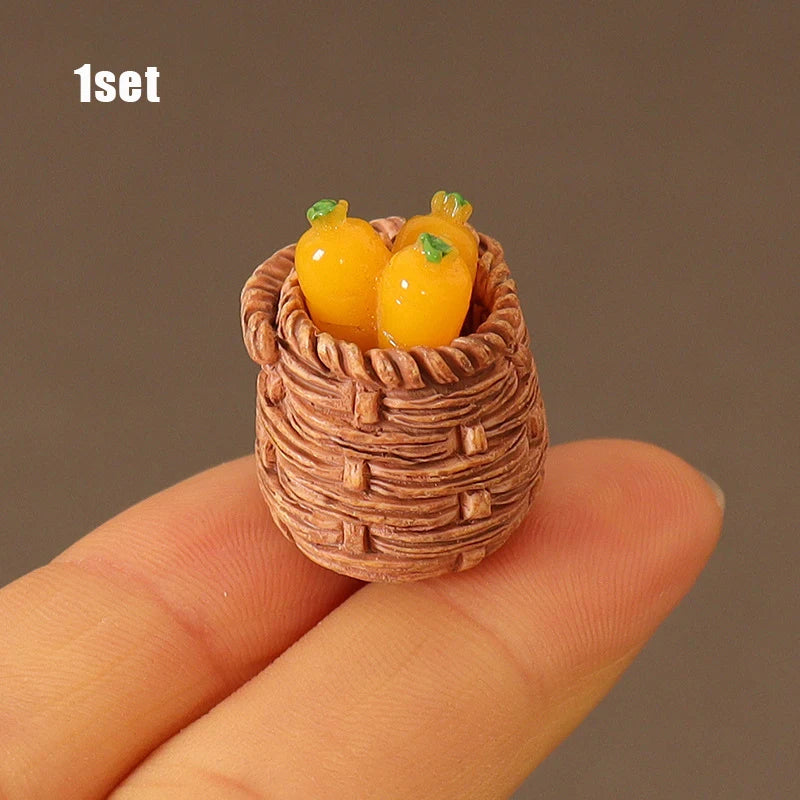 1/12 Dollhouse Miniature Accessories Mini Metal Cooking Pot with Food Simulation Kitchen Kitchenware Model Toy Doll House Decor