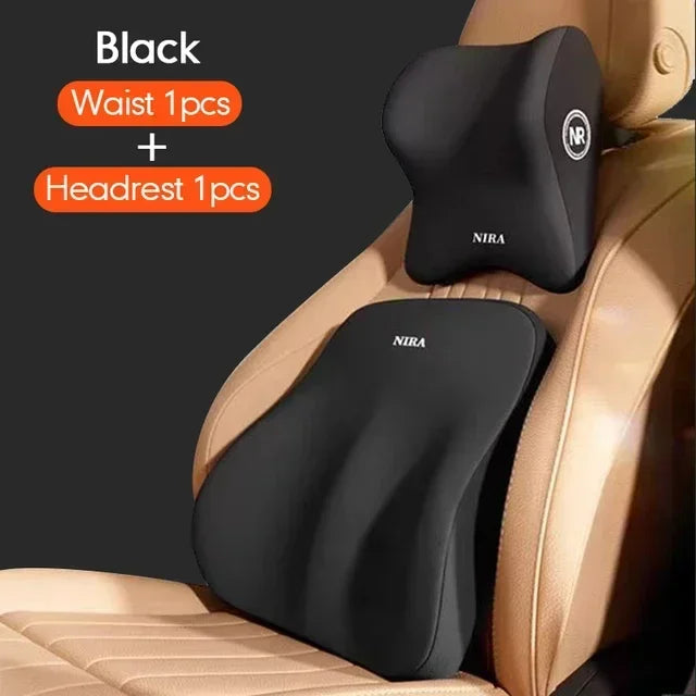Car Headrest/1pc Lumbar Pillow 100% High Rebound Imported Memory Foam Car Neck Pillow Waist Support High End Car Seat Pillow