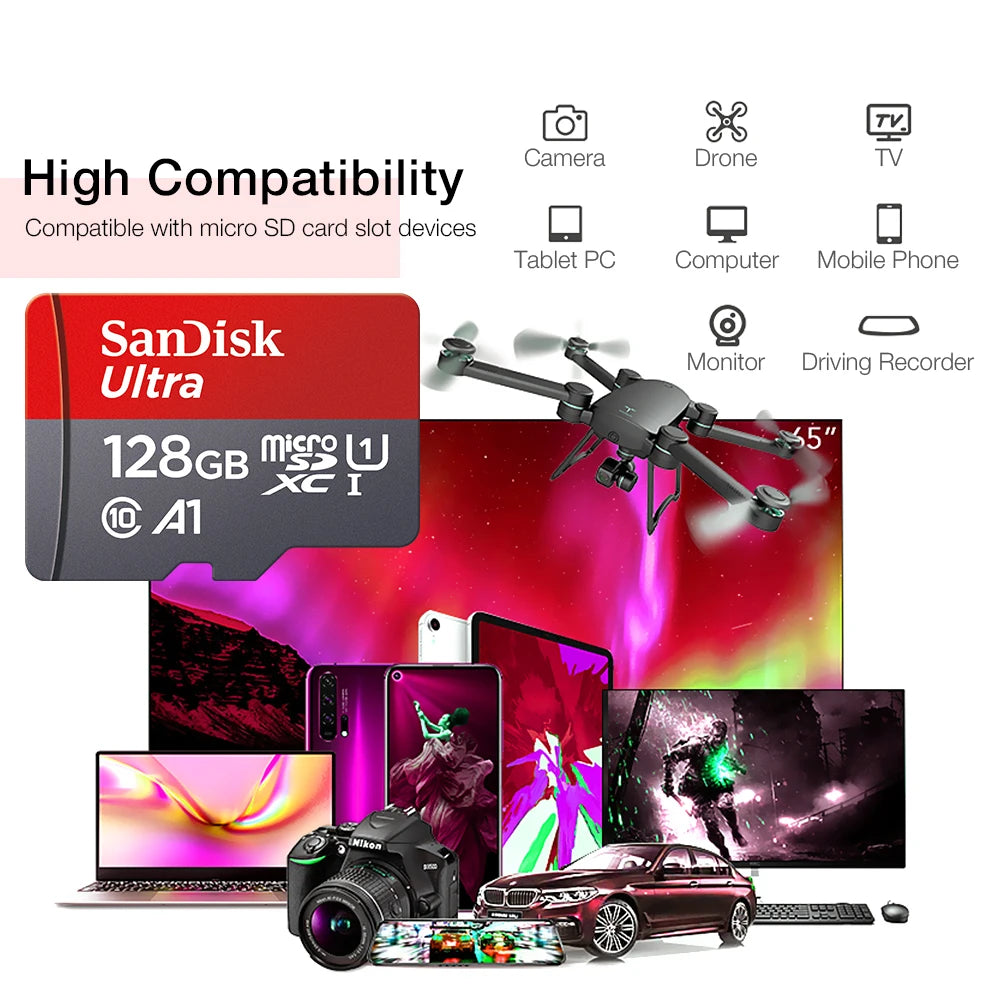 Ultra Micro TF SD 128GB 32GB 64GB 256GB Micro TF SD Card SD/TF Flash Card Memory Card 32 64 128 GB MiniSD for Phone