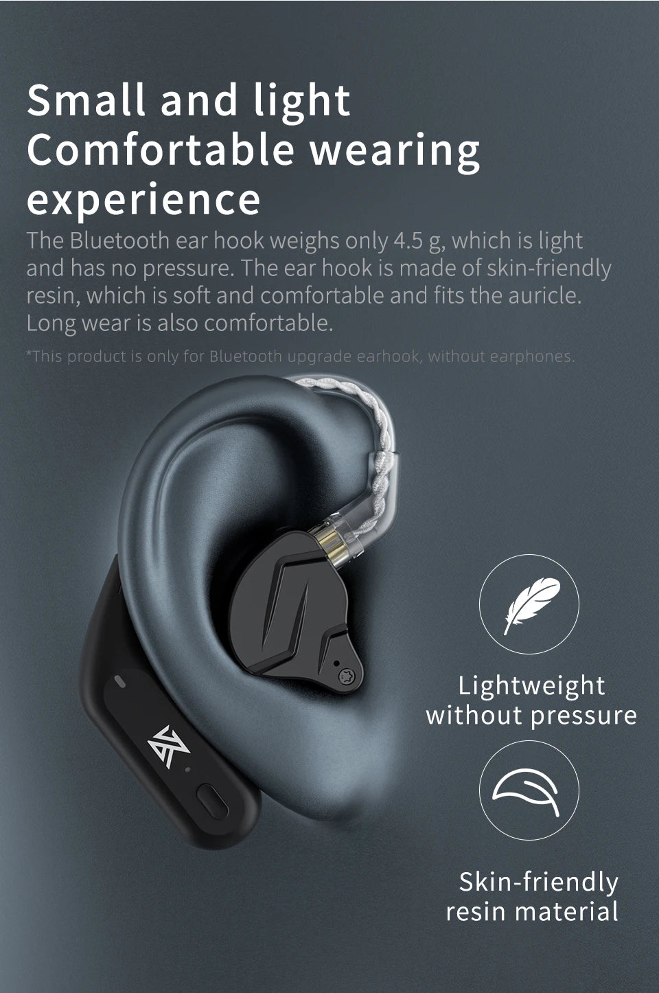 KZ AZ09 Wireless Upgrade Cable Bluetooth-compatible 5.2 HIFI Wireless Ear Hook C PIN Connector With Charging Case