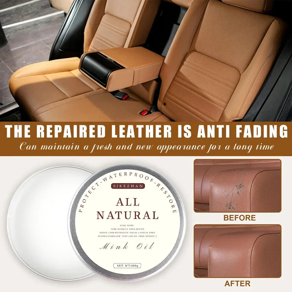 Natural Mink Oil Cream for Leather Shoes Bags Leather Care Cream Leather Maintenance Cream Leathercraft Accessories