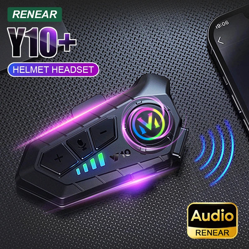 3D Motorcycle Helmet Headset With LED Earphone Bluetooth 5.3 Stereo Waterproof For Android iOS Smart iPhone Universal Headset