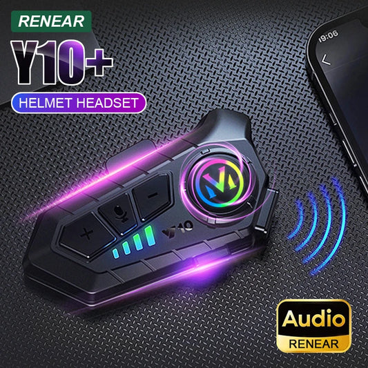 3D Motorcycle Helmet Headset With LED Earphone Bluetooth 5.3 Stereo Waterproof For Android iOS Smart iPhone Universal Headset