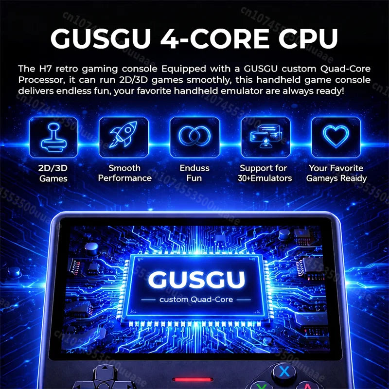 GUSGU H7 128GB Handheld Game Console Open Source Linux System 4.5" IPS Screen Portable Pocket Retro Video Game Player