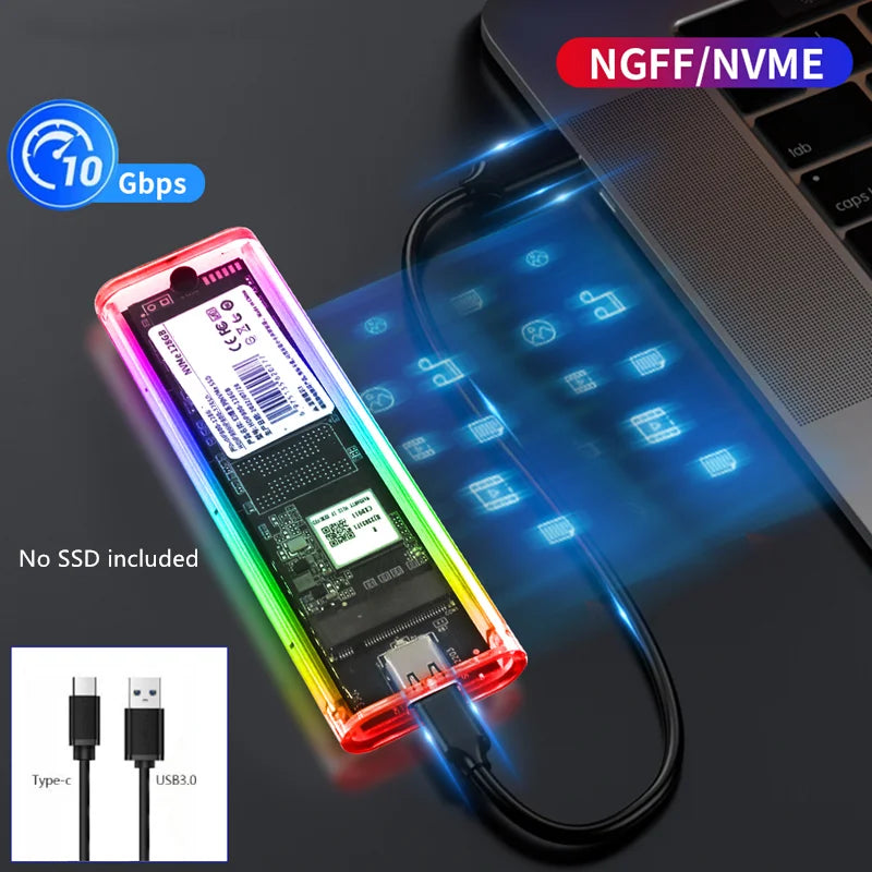 M.2 NGFF/NVME to USB3.0 Mobile Hard Disk Case SATA SSD Type-C 5Gbps Enclosure Adapter