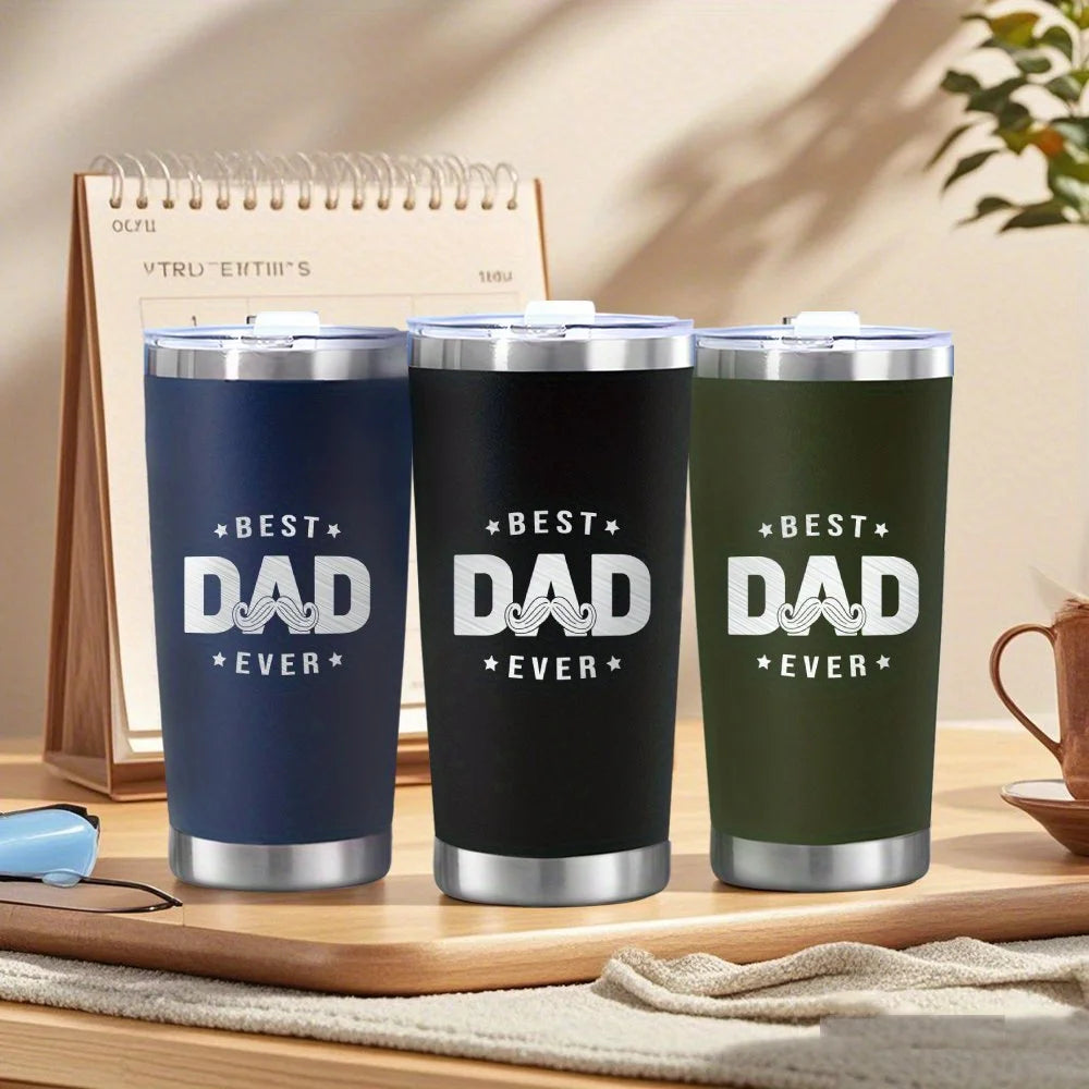 20oz Dad thermos water bottle, Stainless Steel Tumbler Large Capacity water thermal bottle Travel Coffee Mug, Father's Day Gifts