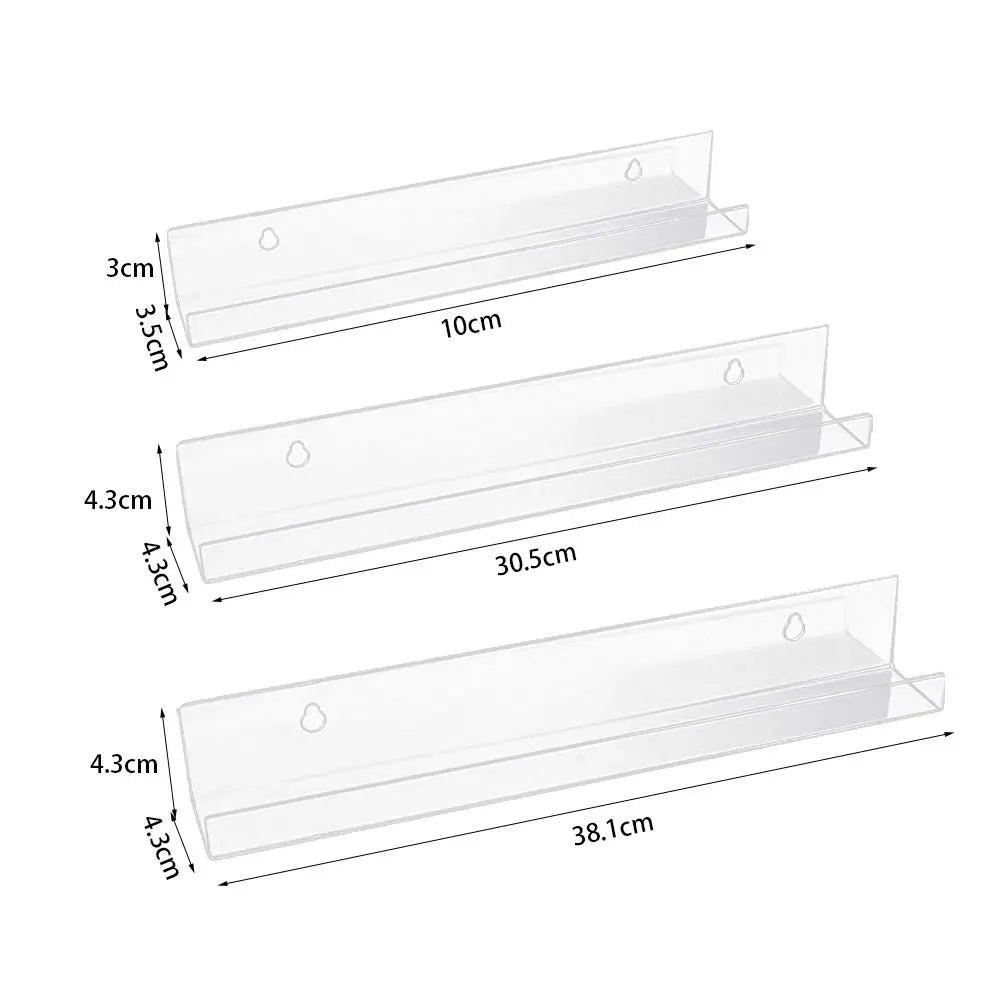 4"/12"/15" Vinyl Record Shelf Wall Mount Clear Lightweight Floating Shelves for Books Wall Decor Acrylic Magazine Rack Picture