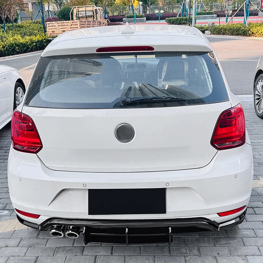 For VW Polo MK5 6R 2009-2014 Car Rear Bumper Lip Spoiler Tail Lower Guard Styling Splitter Decoration Cover Auto Accessories