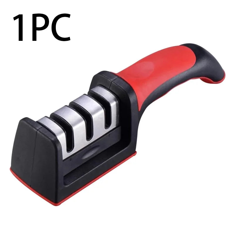 4-Stage Knife Sharpener Set - Diamond & Ceramic Rods for Kitchen, Hunting, Pocket Knives, Fast Edge Repair with Non-Slip Base (B
