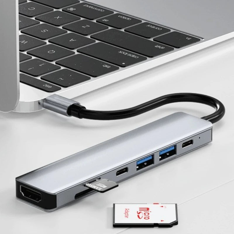 USB C Docking Station TYPE-C HUB to HDMI 4K 30Hz with Screen off Button USB 3.0 5Gbps HUB 87W Fast Charging for MacBook