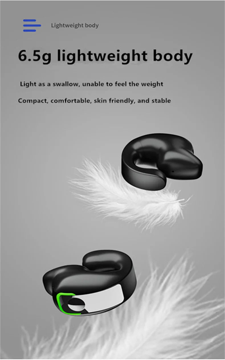 STTKGZD Earphone Clip Wireless Bluetooth Headphone Bone Conduction Headset High Quality TWS Auriculares Sport Noise Canceling
