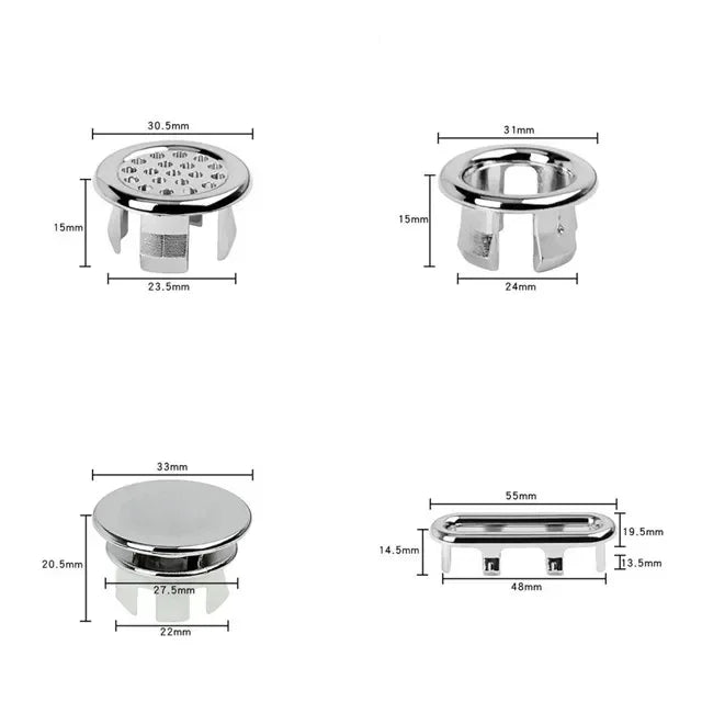 4/1Pcs Sink Hole Round Overflow Cover Basin Trim Bath Drain Cap Wash Basin Hollow Overflow Rings Kitchen Bathroom Accessories