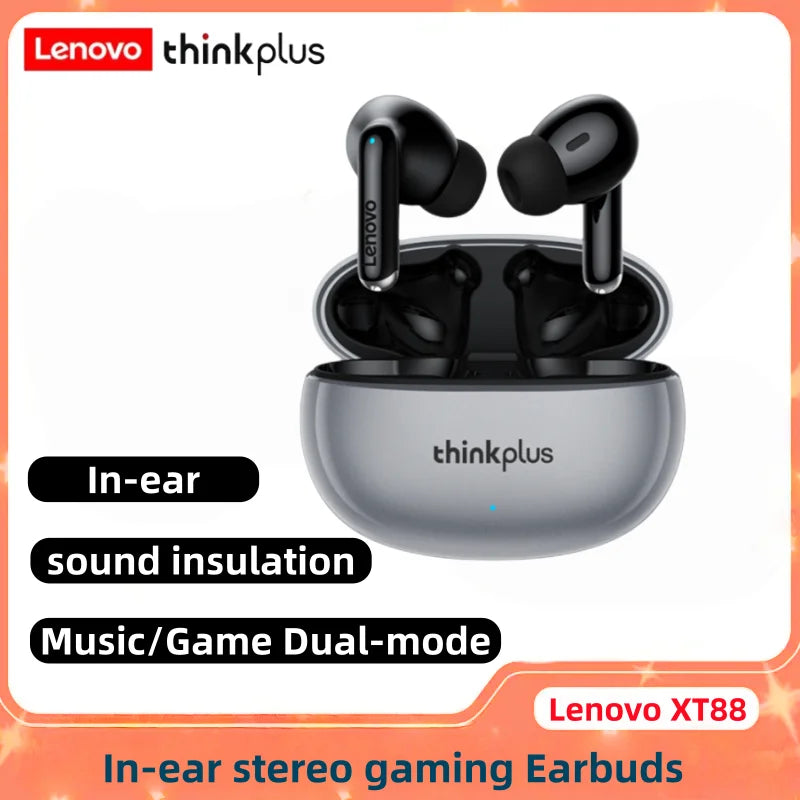 Lenovo Thinkplus XT88 in Ear Bluetooth Earphones with Dual Microphones, Stereo Noise Reduction, Bass HIFI Touch Earbuds