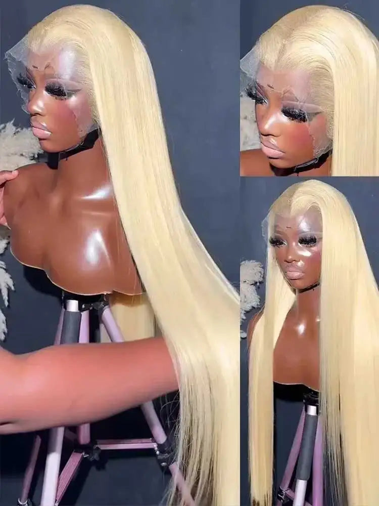 CHEAP 40 42 Inch 613 Blond Straight Human Hair Wigs 13x4 13x6 HD Lace Frontal Wigs Remy Honey Blond Bone Straight Lace Front Wig
