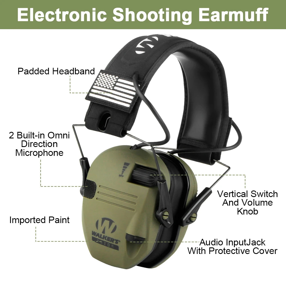 Outdoor hunting/shooting earmuffs actively reduce noise to protect hearing, train tactical headphones to strengthen human voice