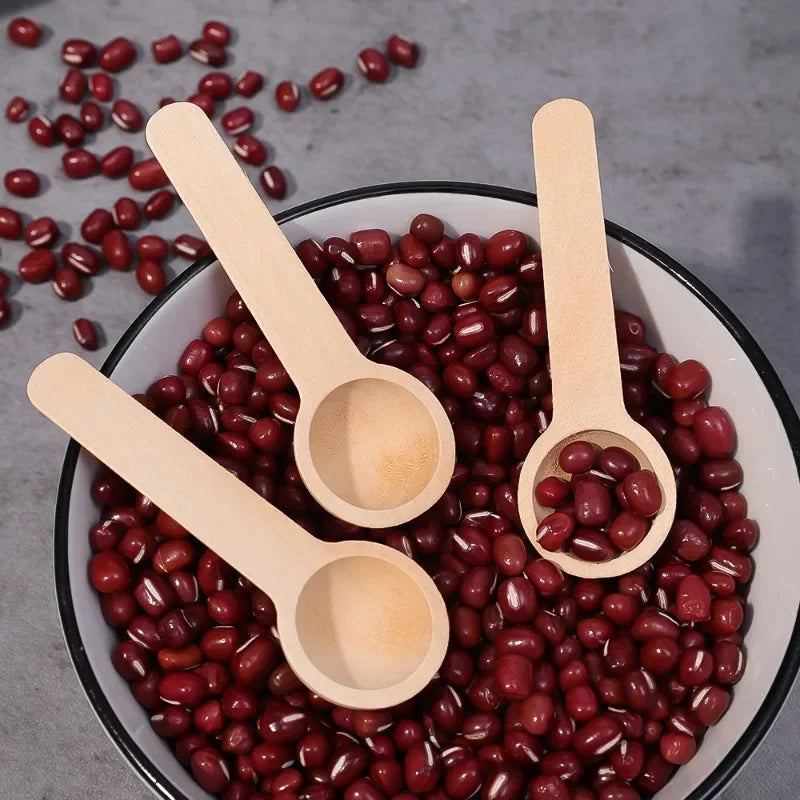 5Pcs Mini Wooden Spoons Kitchen Cooking Seasoning Honey Bean Salt Spice Jars Measuring Scoops Coffee Tea Spoon Tableware