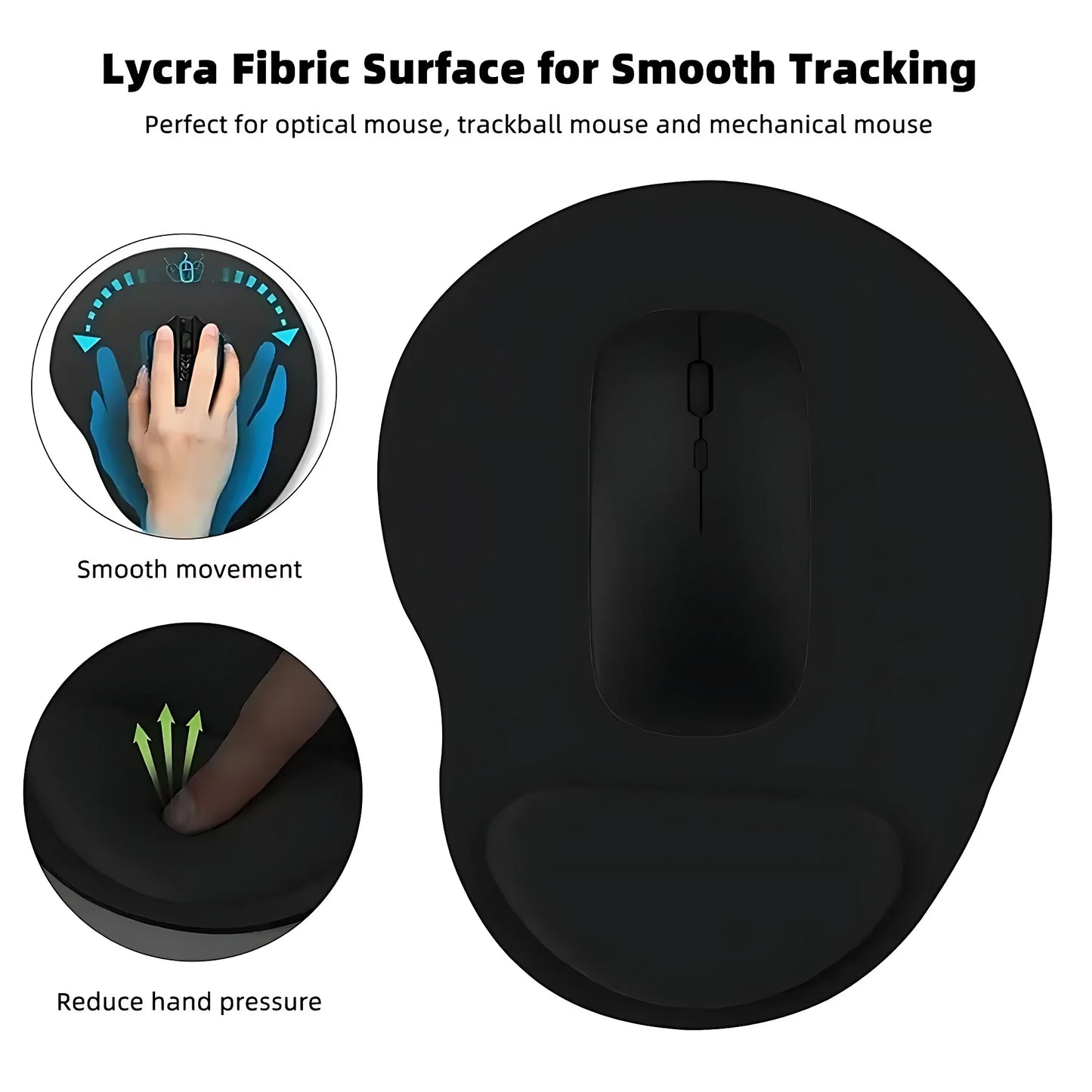 Ergonomic Wrist Rest Mouse Pad Comfortable Wrist Support Non Slip Mice Mat Soft Mousepad For PC Laptop Computer