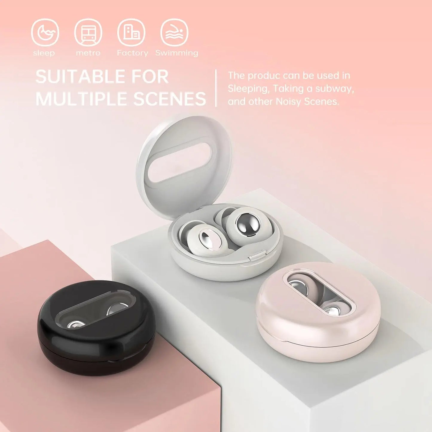 Eayburst Silicone Ear Plugs for Sleeping Ultra Comfortable Reusable Earplugs with Noise Cancelling Hearing Protection Earplug