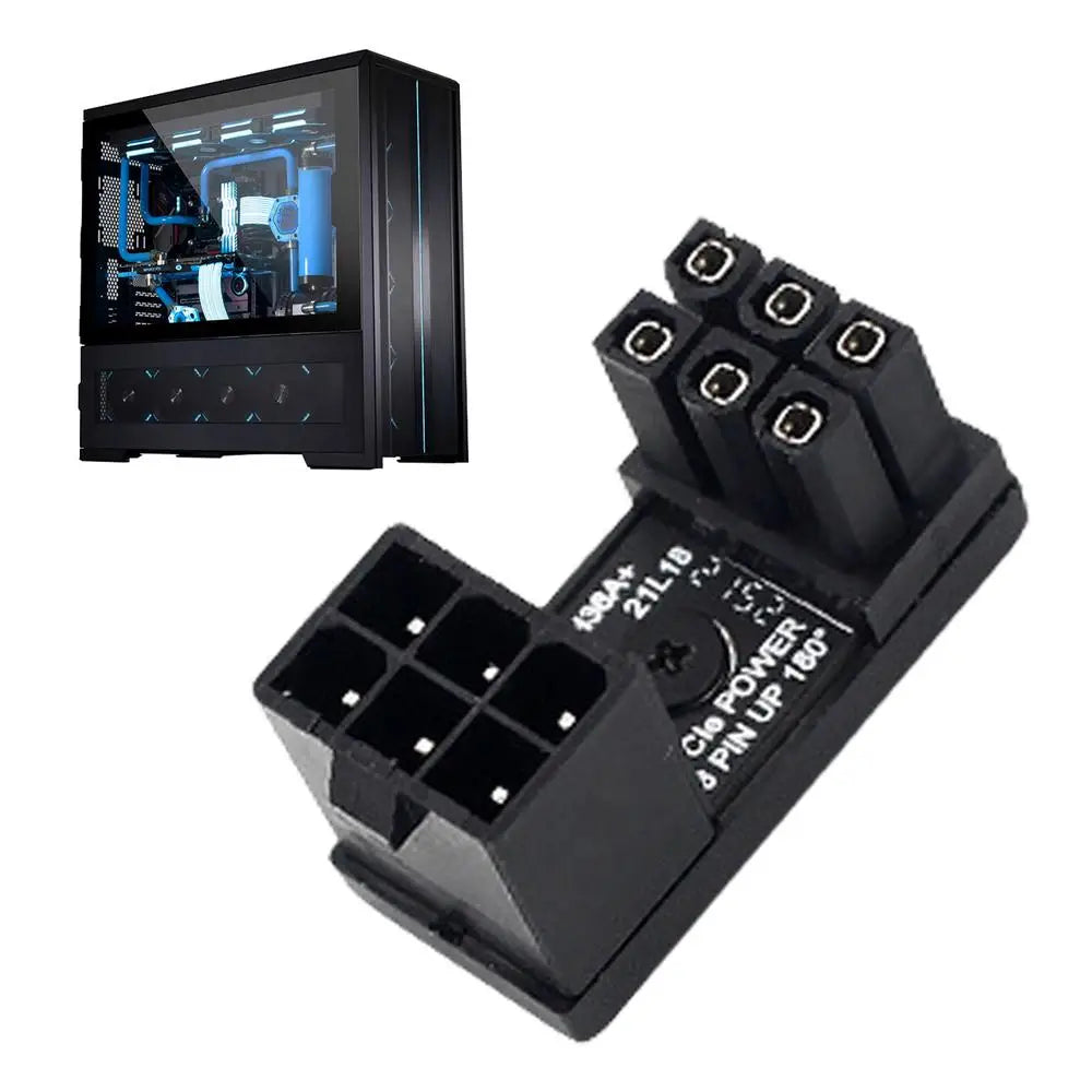 Graphics Card Adapter For PC 6/8 Pin Connector Power Adapter 180 Degree Angled Adapter Steering Connector Board GPU Adapter For