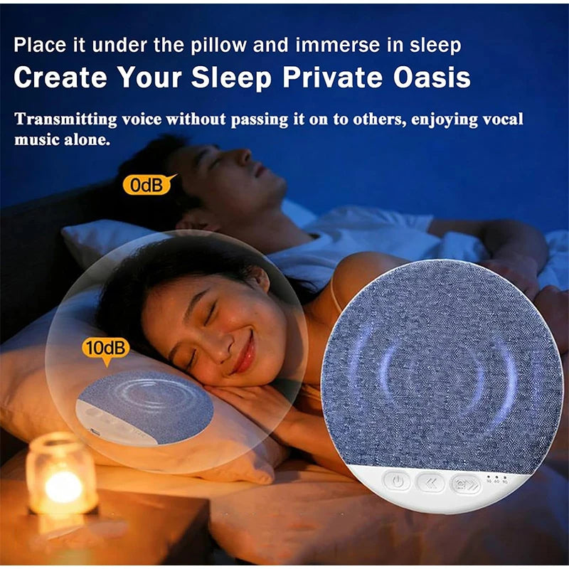 2026 Upgraded Wireless Sleep Aid Pillow Speaker Bluetooth Under Pillow Machine With White Noise 30/60/90 Min Timer Stereo Sound