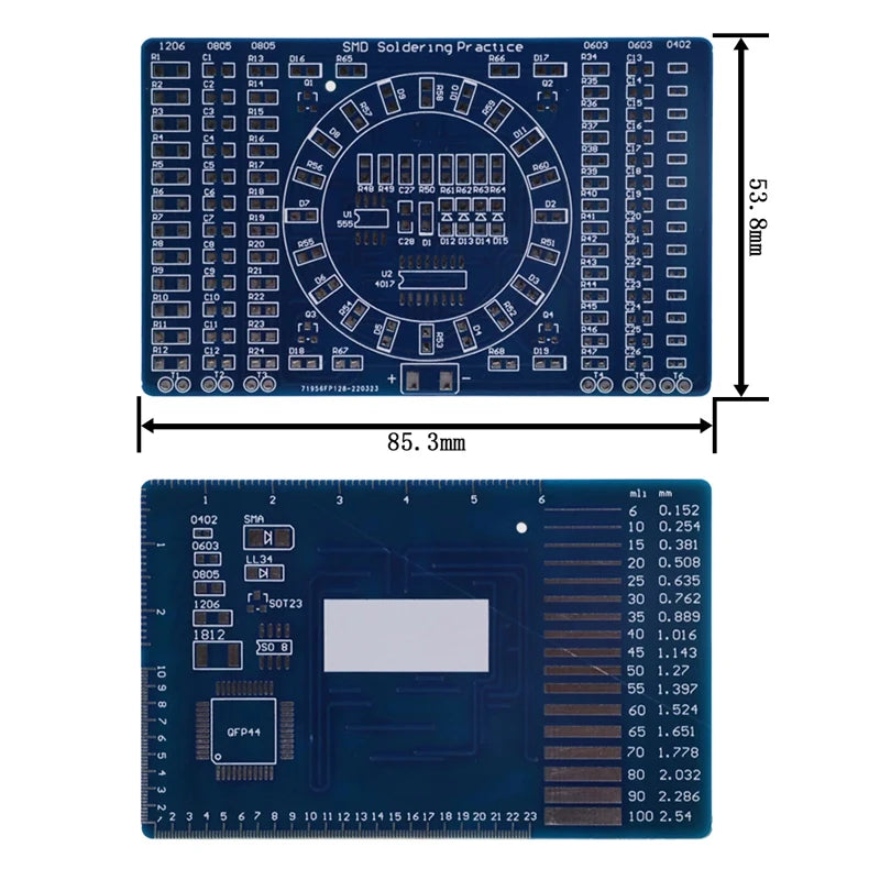 SMD NE555 CD4017 Rotating Flashing LED Components SMT LQFP44 Soldering Practice Board Electronic Circuit Training Suite DIY Kit