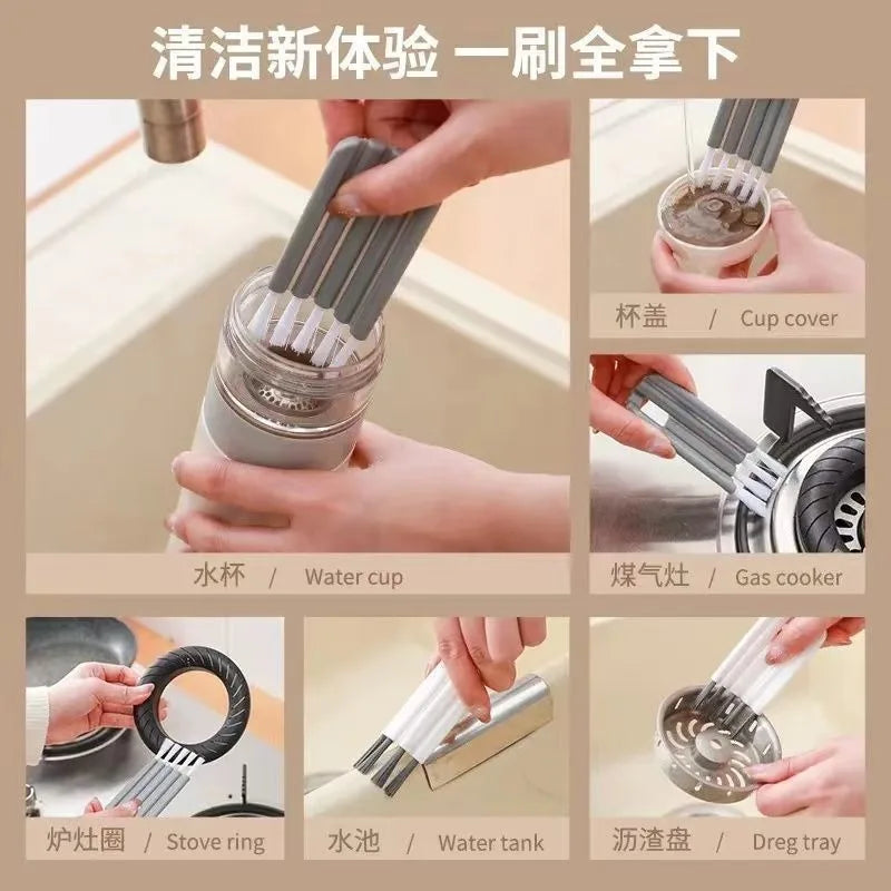 lexible Cup Lid Brush Kitchen Household Keyboard Tool Milk Bottle Insulation Cup Slot Cleaning Multifunctional Cleaning Brush