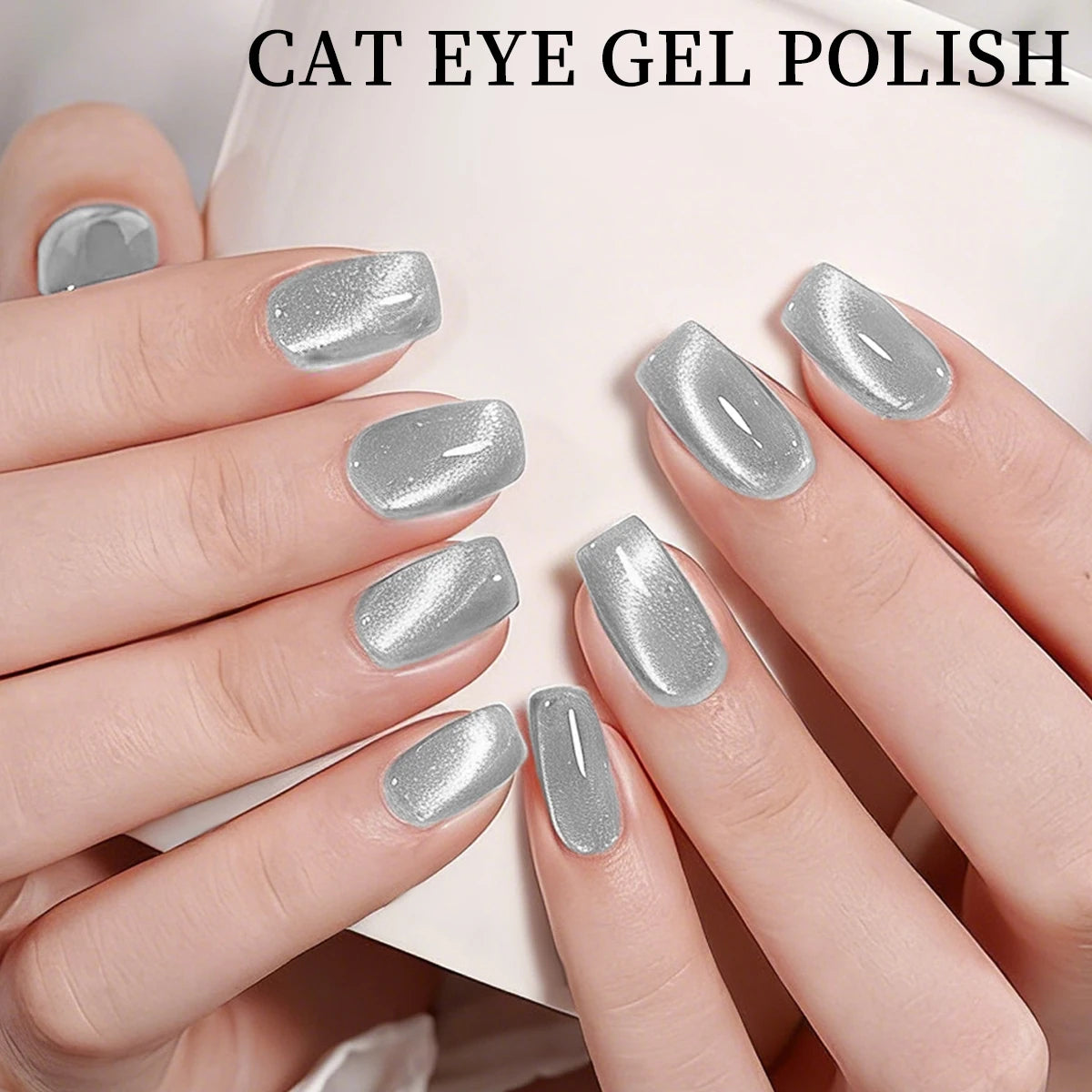 Hassleless  15ml Universal Silver Cat Eye Gel Polish. Glittery, Magnetic. Needs UV/LED Lamp. For Home & Salon DIY