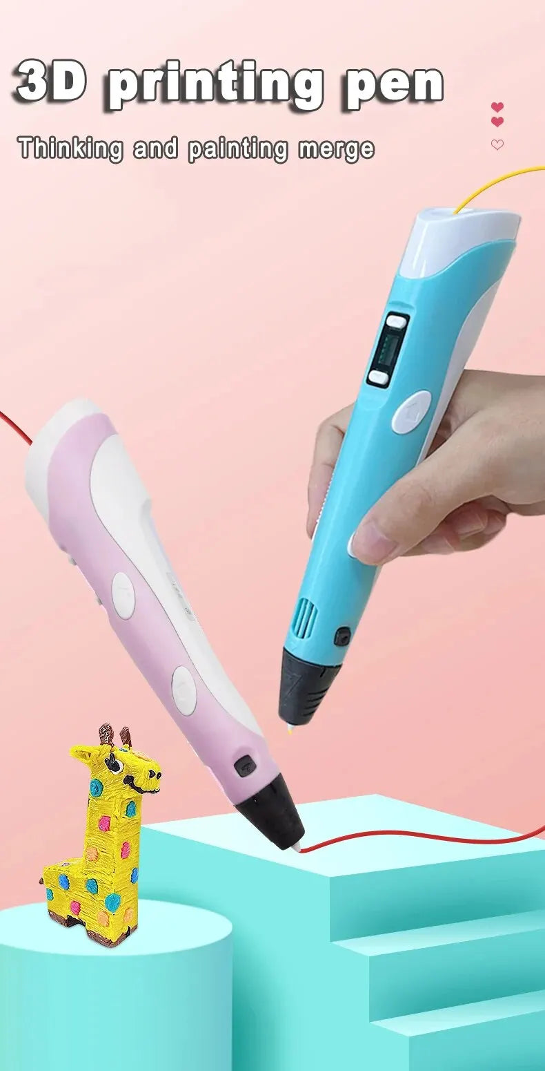 HOMEFISH Electronic 3D Printing Pen with 9M PLA Consumables High-Temperature 3D Graffiti Tool Intelligent Toy Gift