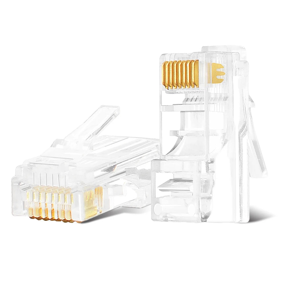50/100pcs Pass Through RJ45 Cat6/Cat5e Connectors Crystal End 8P8C Crimp UTP Standard Ethernet Network Modular Plug