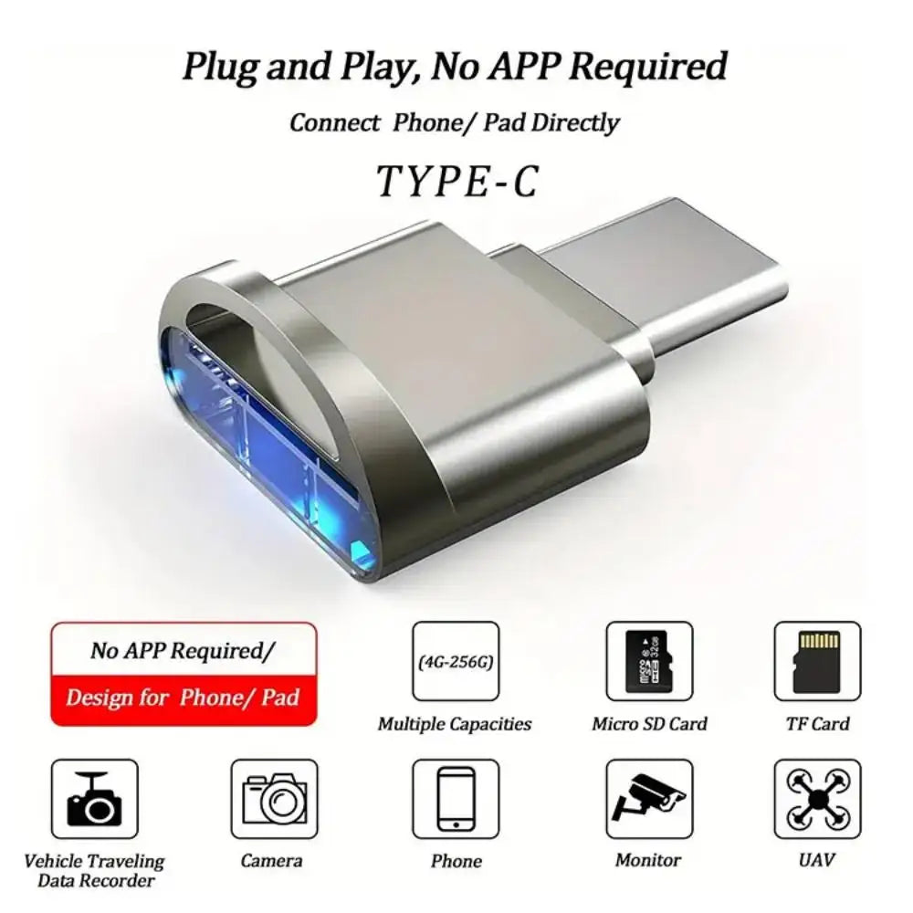 Type-C TF Mobile Card Reader Zinc Alloy USB 3.1 Type-C Huawei  Laptop Multi functional OTG Card Reader