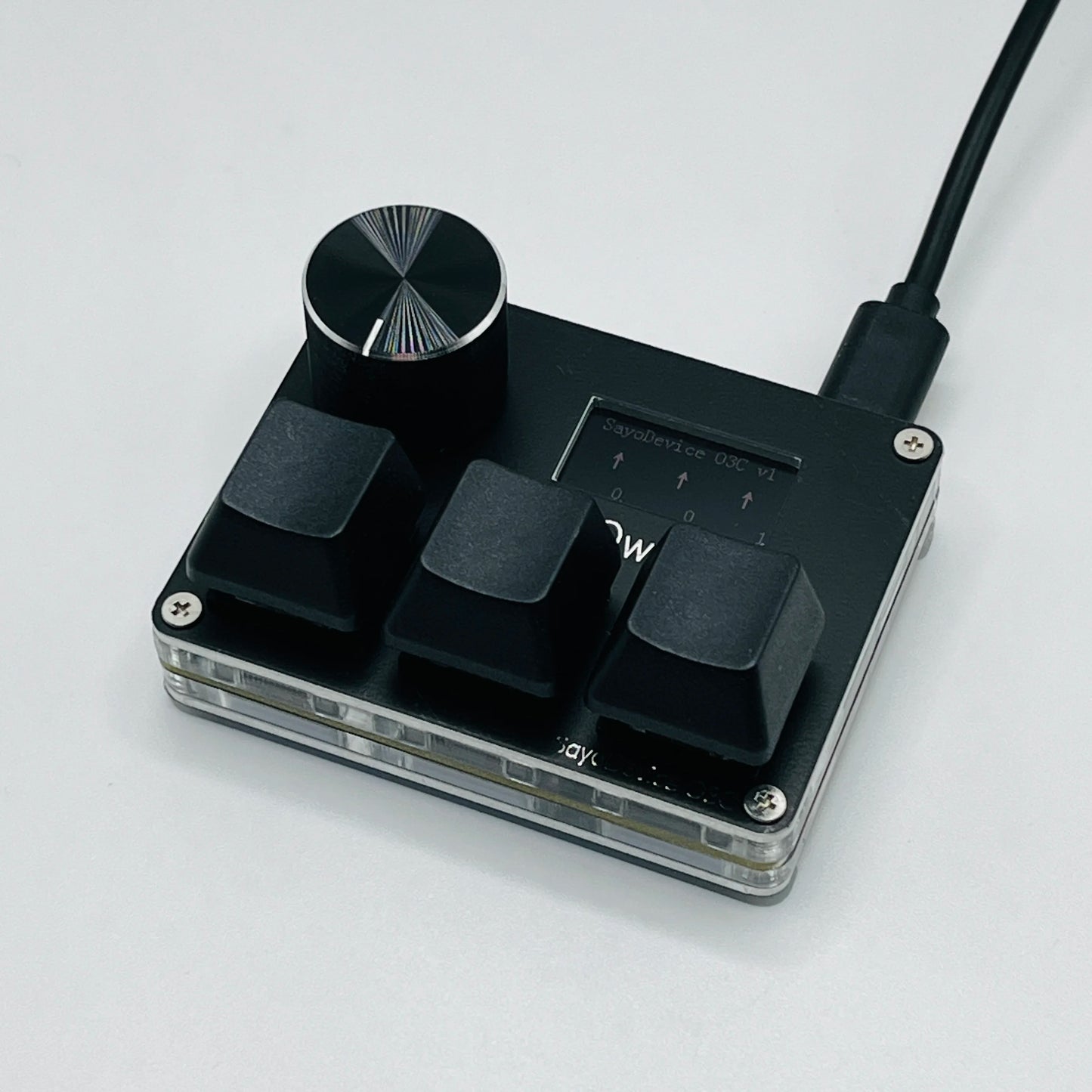 O3C SayoDevice OSU O3C Rapid Trigger Hall Switches Magnetic Pink Switches Keyboard With Knob Screen Copy Paste Shotcut