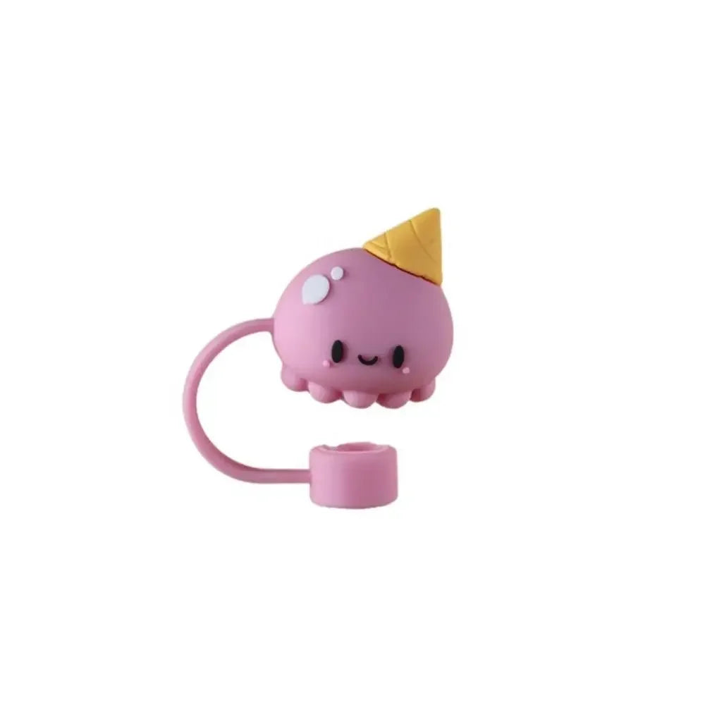 1PC Silicone Straw Plug Splash Proof Drinking Dust Cap Dust-proof Straw Tips Cover Cup Accessory Kitchen Tool Creative Reusable