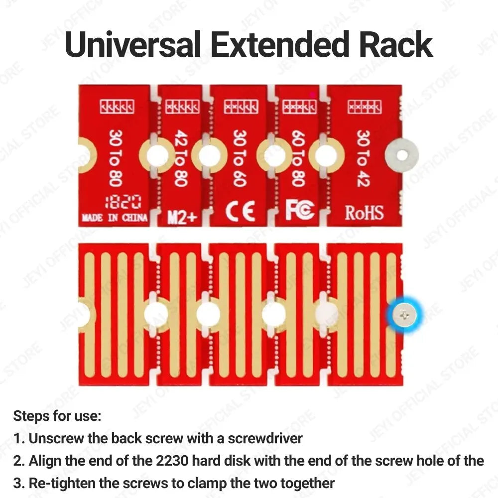 JEYI M.2 NGFF NVME SSD Extension Bracket Transfer 2230 2242 2260 2280 Length Extend Adapter Bracket Card Plate Change Long Size