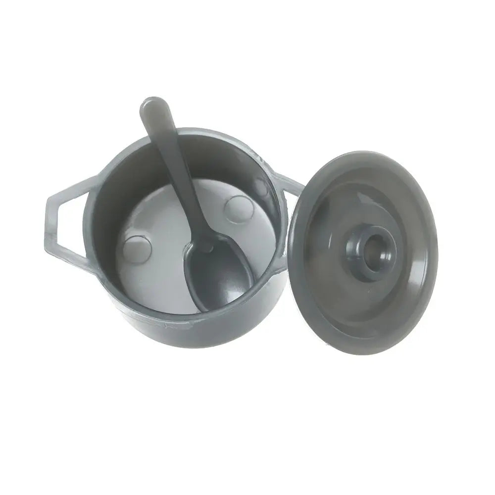 10/11PCS 1:12 Scale Food Toys Pan Fork Pot Playing House Miniature Cookware Dollhouse Kitchen Dinnerware Model Doll Accessories