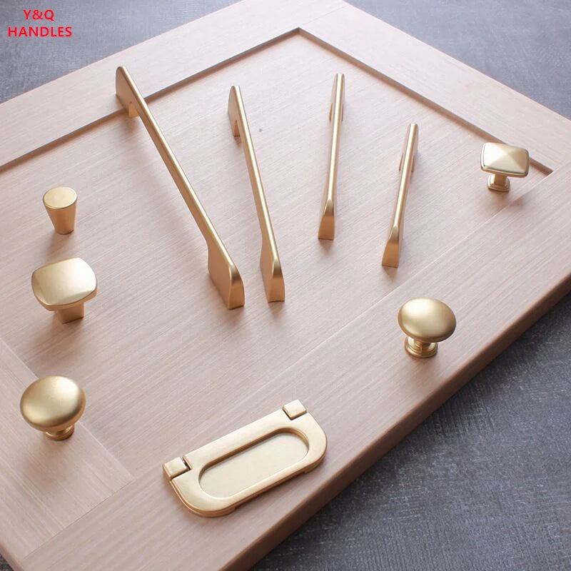 Handles Drawer Cabinet Furniture Kitchen Handles for Cabinet Knob Door Drawer Furniture Kitchen Knob Golden Simplicity Hardware