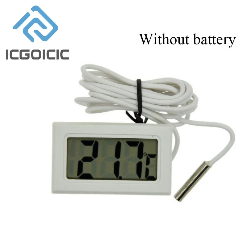 Mini LCD Digital Thermometer With Waterproof Probe For Freezer Refrigerator Indoor Outdoor
