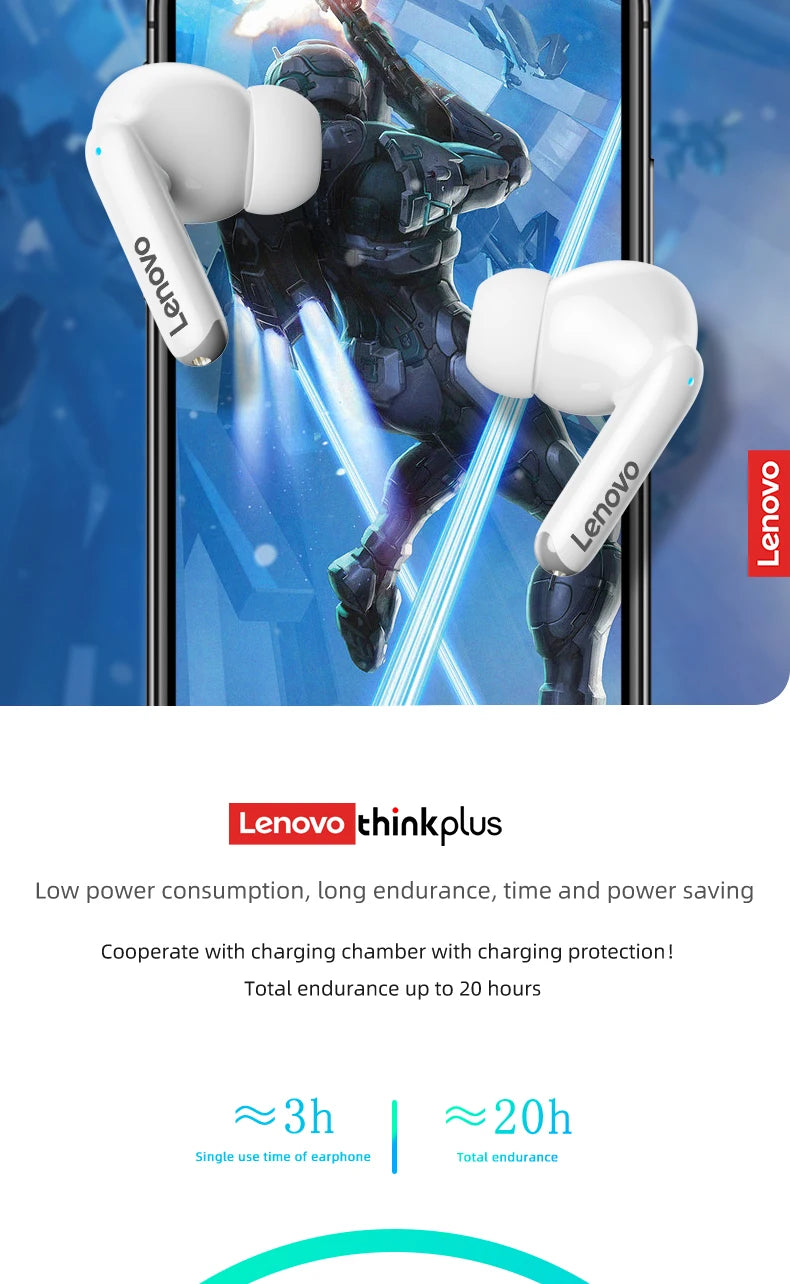 Lenovo Thinkplus XT88 in Ear Bluetooth Earphones with Dual Microphones, Stereo Noise Reduction, Bass HIFI Touch Earbuds