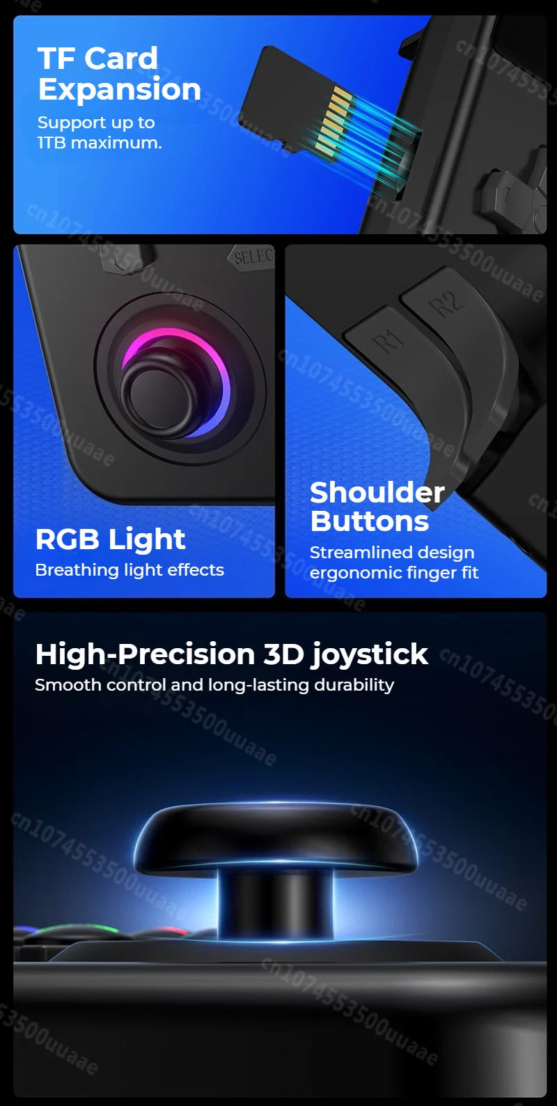 GUSGU H7 128GB Handheld Game Console Open Source Linux System 4.5" IPS Screen Portable Pocket Retro Video Game Player