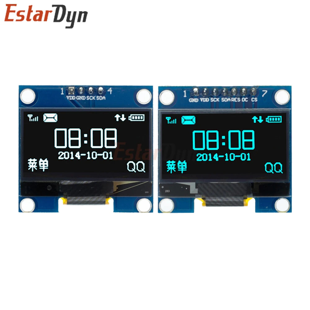 1.3" OLED LCD Display Module SH1106 128X64 IIC I2C SPI White/Blue Color Screen Breakout Board for
