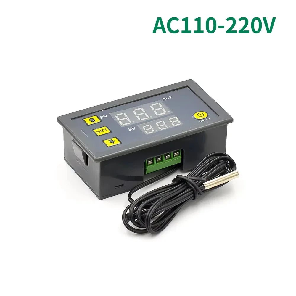Digital Temperature Humidity Controller W3230 DC12V/24V AC110V-220V Thermostat with LED Display Heating/Cooling and NTC Sensor