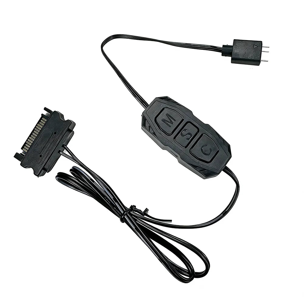 5V 3PIN ARGB Controller ARGB 5V 3PIN To SATA Interface Extension Cable RGB Sync Controller Cable for PC Fan Light Strip