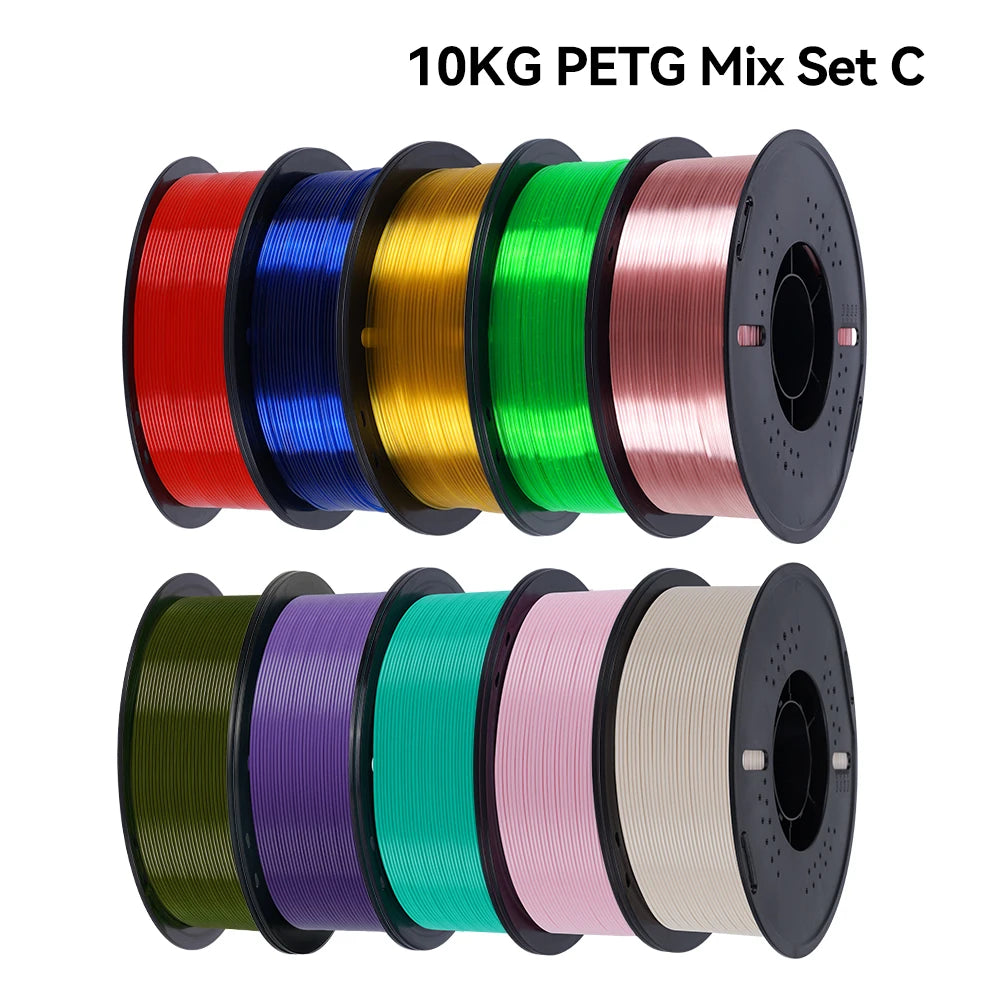 10KG 1.75mm PETG Filament Tangle-Free, High Quality 3D Printing Eco-friendly Plastic Consumables 22LBS, Vacuum Packaging 3D Printing