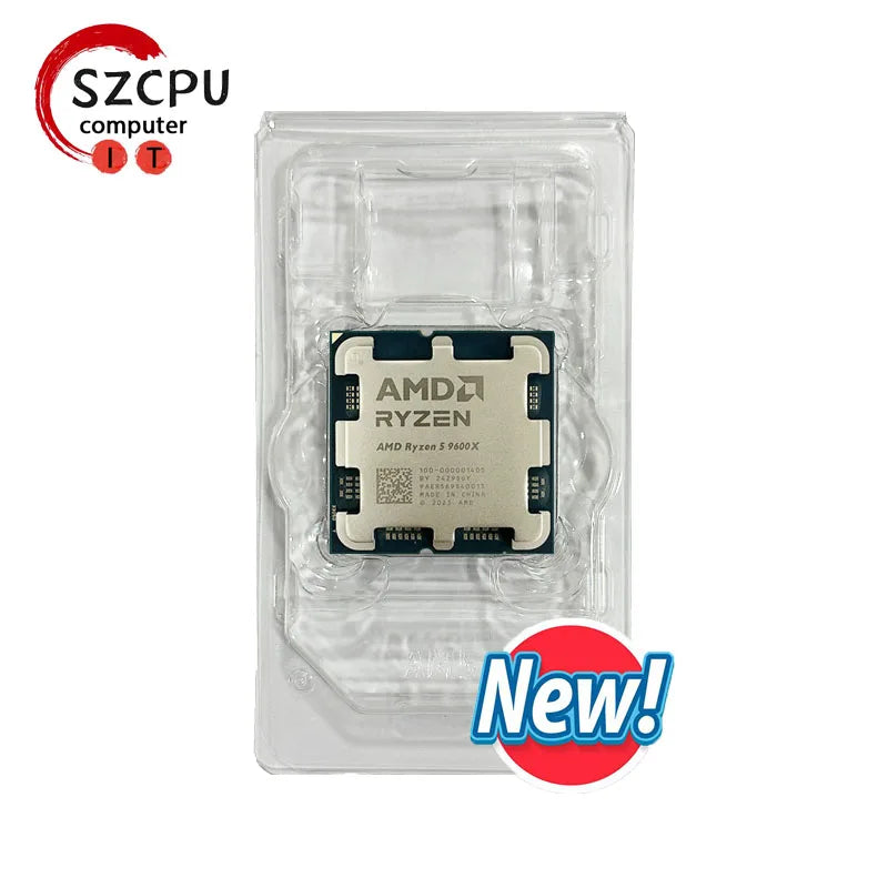 【Brand+】AMD New Ryzen 5 9600X Processor 5.4GHz 6-Core 12-Thread 38MB Game Cache 4NM TDP 65W Socket AM5 Gaming CPU Zen 5
