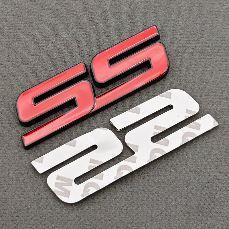 3D Metal Logo SS Car Body Sticker Rear Trunk Badge Front Grille Emblem For Chevrolet SS Camaro Cruze Equinox Blazer Accessoeies