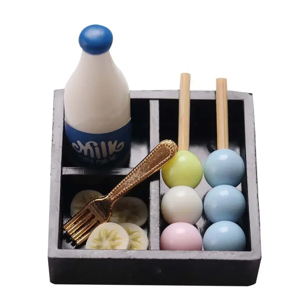 Gift Scene Model Playing House Kitchen Dollhouse Bento Miniature Snack Drink Doll Accessories Simulation Food Toy