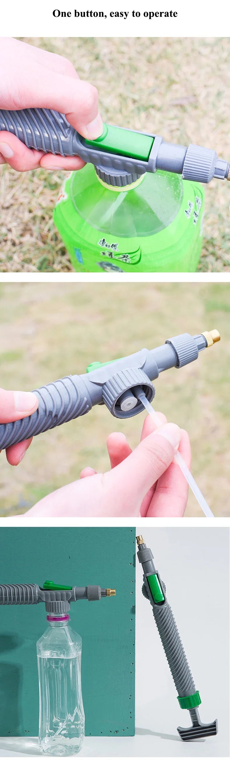 High Pressure Adjustable Bottle Cap Sprayer Nozzle, Portable Garden & Farm Water Spray Tool