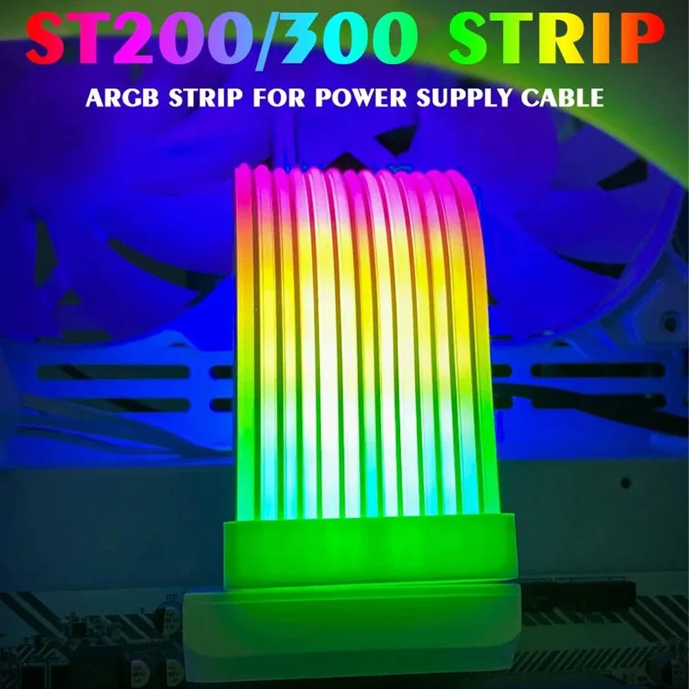 PC RGB Light Strip Suitable for PSU Cable PC RGB GPU Cable 5V 3Pin ARGB Sync PC Extension Cable for 6Pin 8Pin 12Pin 16Pin 24Pin