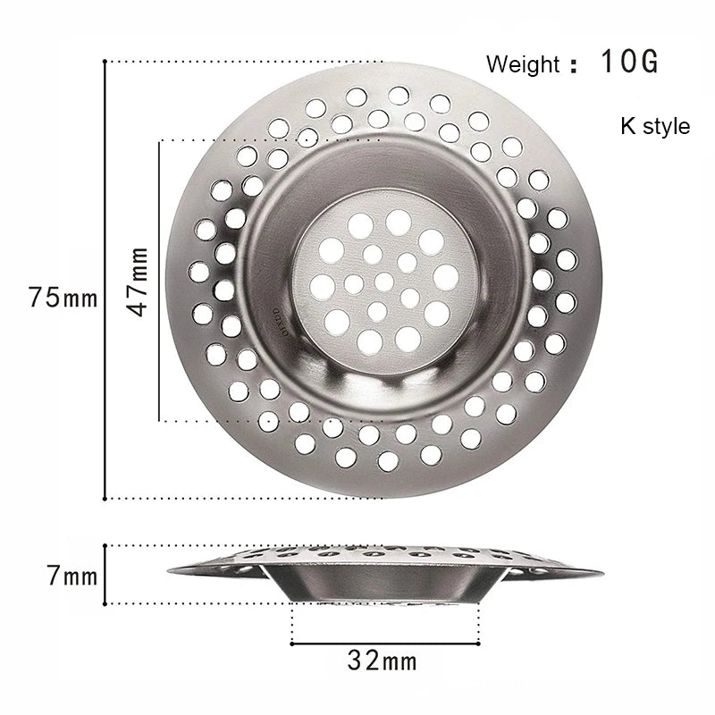 1PCS Kitchen Sink Filter Stainless Steel Mesh Sink Strainer Filter Bathroom Sink Strainer Drain Hole Filter Trap Waste Screen